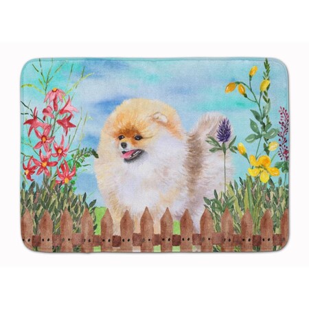 Carolines Treasures Pomeranian Spring Machine Washable Memory Foam Mat CK1244RUG